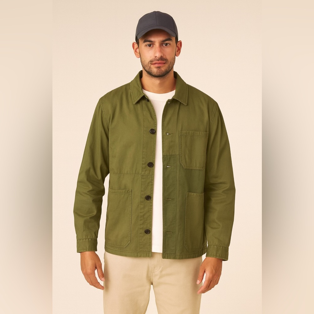 Todd Snyder NEW Men’s Patched French Chore Coat Surplus Olive In L - Picture 4 of 15